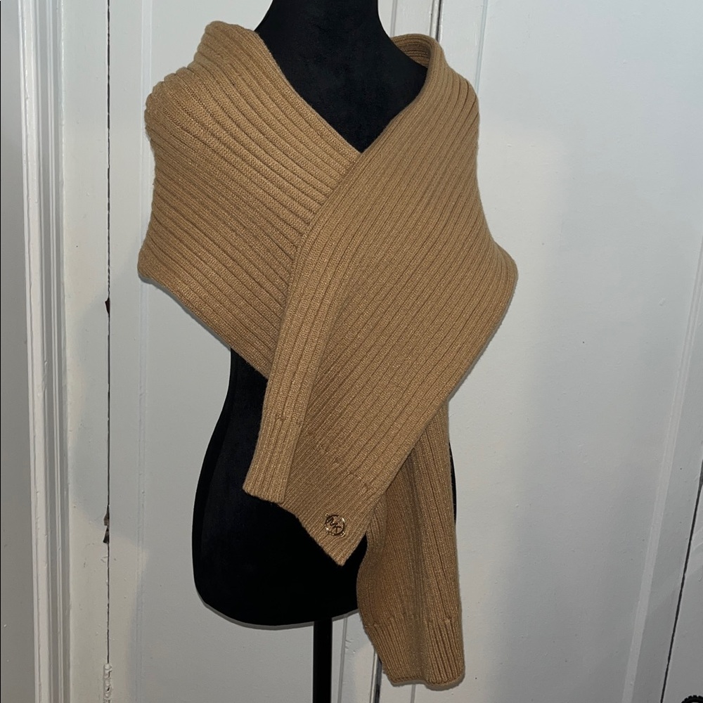 Michael Kors Ribbed Tan Knit Scarf